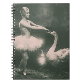 Cuaderno Bailarina y cisne fotografía vintage falsa