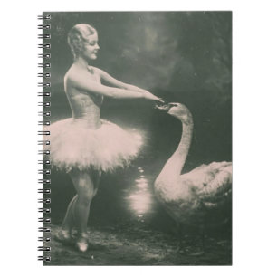 Cuaderno Bailarina y cisne fotografía vintage falsa