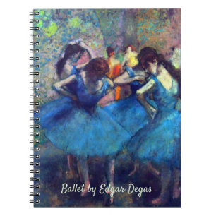 Cuaderno Bailarinas en azul de Edgar Degas, arte de ballet 