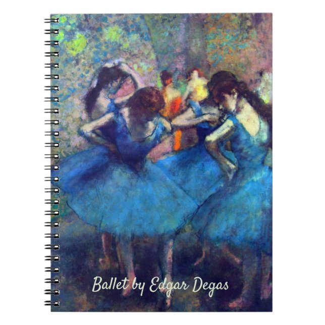 Cuaderno Bailarinas en azul de Edgar Degas, arte de ballet  (Frente)
