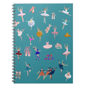 Cuaderno Bailarines de Ballet Elegantes