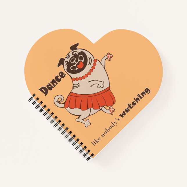 Cuaderno Baile como si nadie viera a Pug Chica (Anverso)