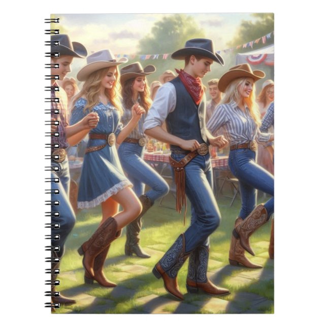 Cuaderno Baile de línea de vaquera occidental  (Frente)