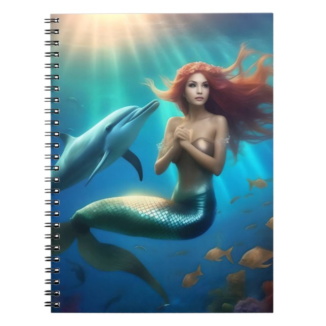 Cuaderno "Baile oceánico: Sirena y viaje de delfines" (Frente)