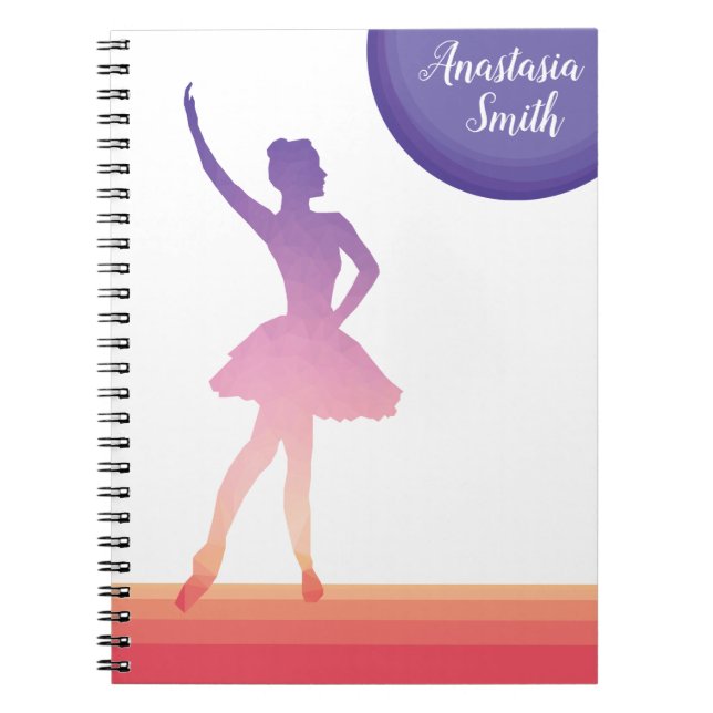 Cuaderno Baile personalizado de la silueta de la bailarina (Frente)