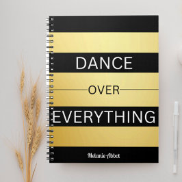 Cuaderno "BAILE SOBRE TODO" Banda negra y dorada