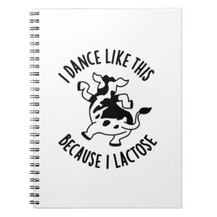 Cuaderno Bailo Así Porque Lactoso Vaca Groovy Juego de Pala