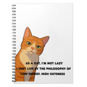 Cuaderno Baja energía, alta calidad - La filosofía del gato