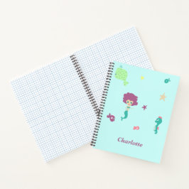Cuaderno Bajo el agua criaturas patrón nombre personalizado