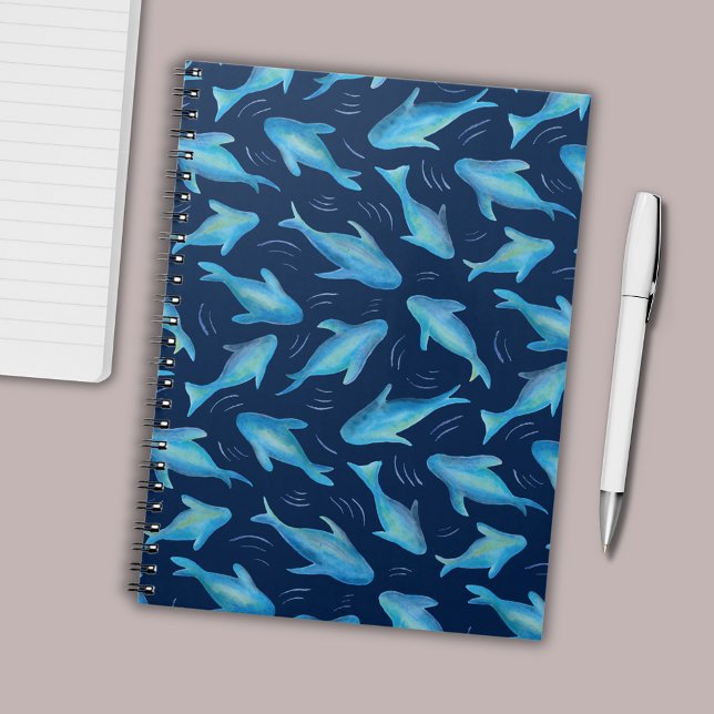 Cuaderno Bajo el mar niños océano pez tiburón (Under the sea swimming fish kids notebook)