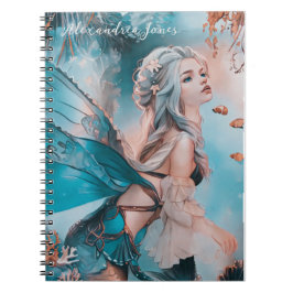 Cuaderno Bajo el mar, Sirenita de color de agua Verde azula
