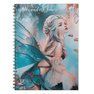 Cuaderno Bajo el mar, Sirenita de color de agua Verde azula