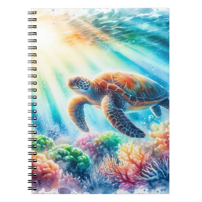 Cuaderno Bajo el océano, la tortuga marina (Frente)