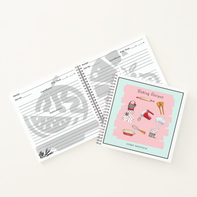 Cuaderno Baking Utensils Baking Recipe Notebook (Interior)