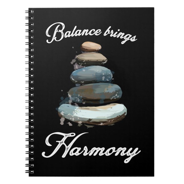 Cuaderno Balanza de rock de armonía de apilamiento de piedr (Frente)