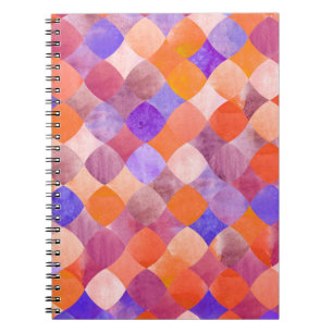 Cuaderno Balanzas de peces árabes geométricas de acuarela.