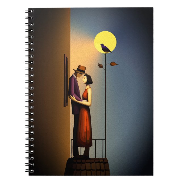 Cuaderno Balcón romántico para la luz de la luna - Amor vin (Frente)