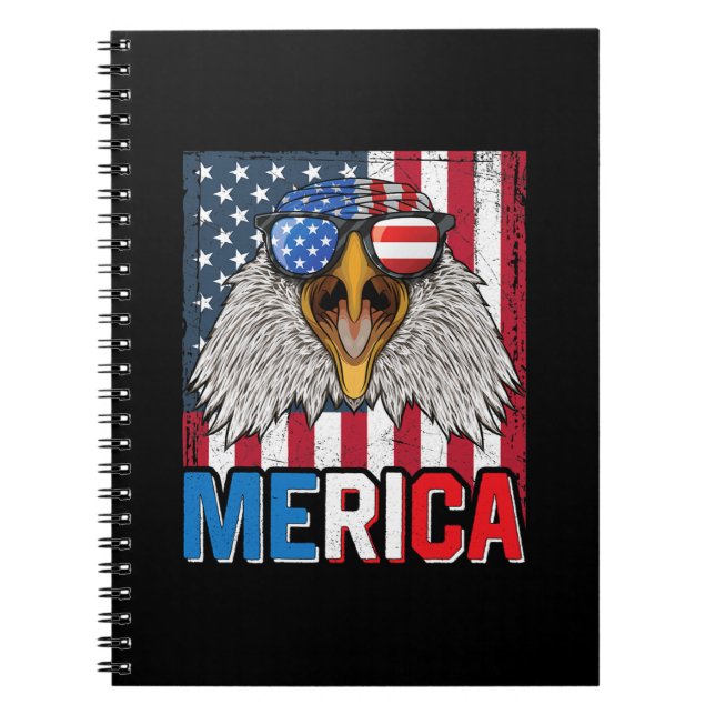 Cuaderno Bald Eagle Merica 4 de Julio (Frente)