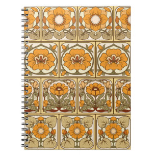 Cuaderno Baldosa cerámica: estilo Art Nouveau.