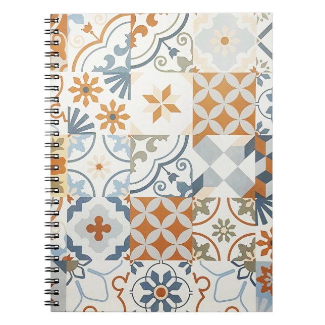 Cuaderno Baldosas antiguas: Patrón de fondo texturizado (Frente)