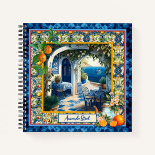 Cuaderno Baldosas azules de cítricos mediterráneos de Sicil