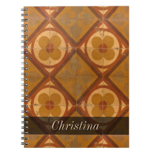 Cuaderno Baldosas cerámicas florales geométricas sucias
