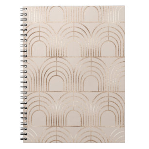 Cuaderno Baldosas De Arco Dorado Art Deco.