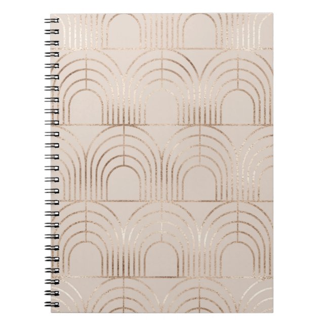 Cuaderno Baldosas De Arco Dorado Art Deco. (Frente)