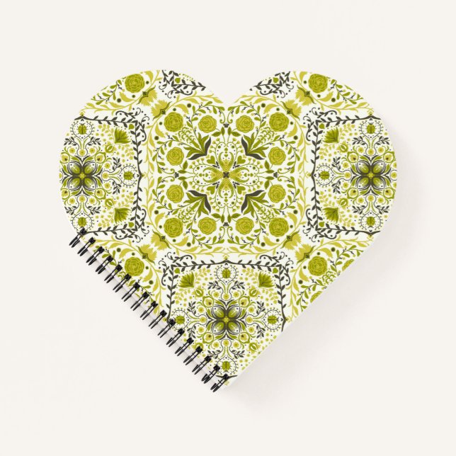 Cuaderno Baldosas florales en verde (Anverso)
