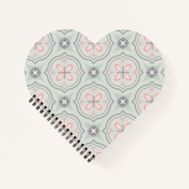 Cuaderno Baldosas Florales Verde Pastel (Anverso)