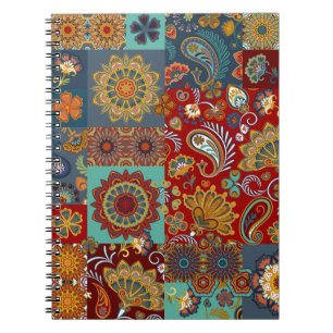 Cuaderno Baldosas inmaculadas sin soldadura con paisley y m