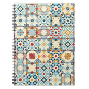Cuaderno Baldosas marroquíes, coloridas y sin costuras.