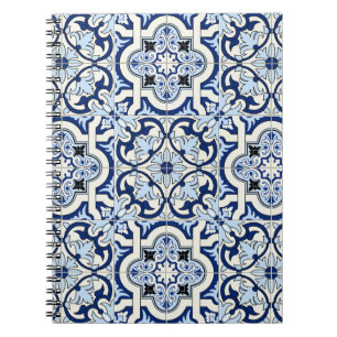 Cuaderno Baldosas marroquíes: Maravillosos Patrones Azules.