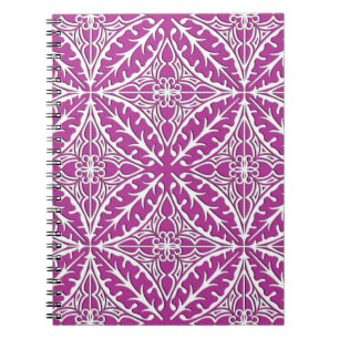 Cuaderno Baldosas marroquíes - orquídeas y blancas