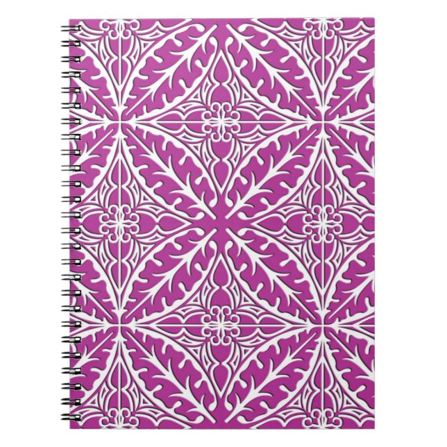 Cuaderno Baldosas marroquíes - orquídeas y blancas (Frente)
