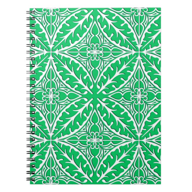 Cuaderno Baldosas marroquíes - verde jade y blanco (Frente)