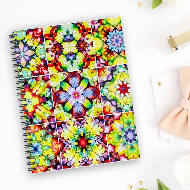 Cuaderno Baldosas mediterráneas, mosaicos de tinta de alcoh (Subido por el creador)