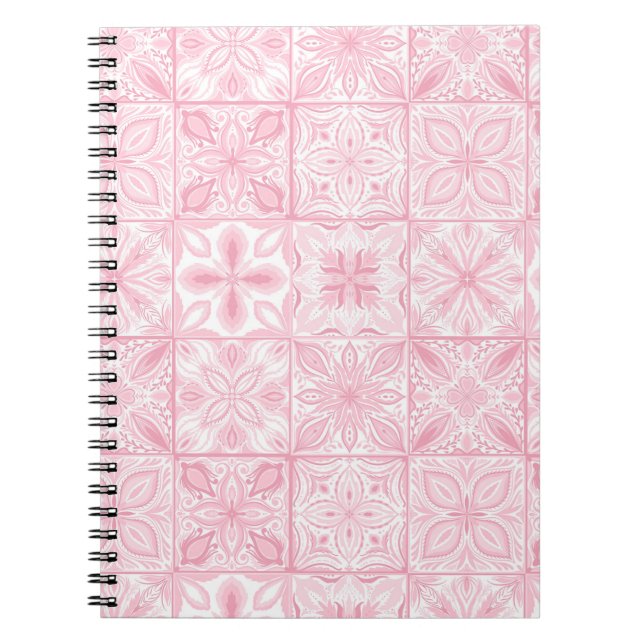 Cuaderno Baldosas orgánicas en rosa (Frente)