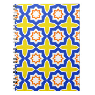 Cuaderno Baldosas portuguesas antiguas. Azulejos azul y ama
