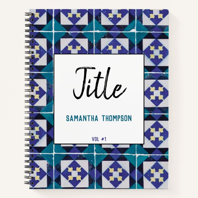 Cuaderno Baldosas Portuguesas Azulejo Esbozo Geométrico De  (Anverso)