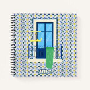 Cuaderno Baldosas portuguesas y balcón con ventana