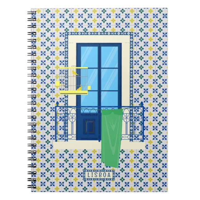 Cuaderno Baldosas portuguesas y balcón con ventana (Frente)