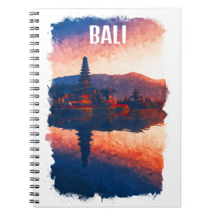Cuaderno Bali Indonesia Ulun Danu Beratan Watercolor