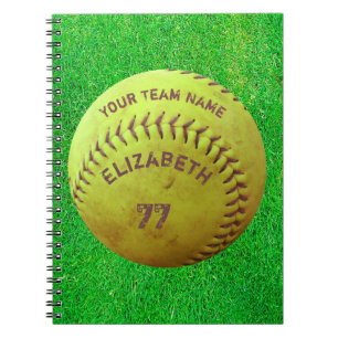 Cuaderno Ball de equipo de nombre sucio de Softball