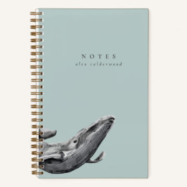 Cuaderno Ballena acuática moderna personalizada