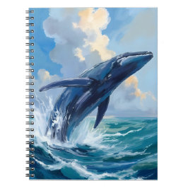 Cuaderno Ballena Azul | Acuarela de Animal Marino Oceánico