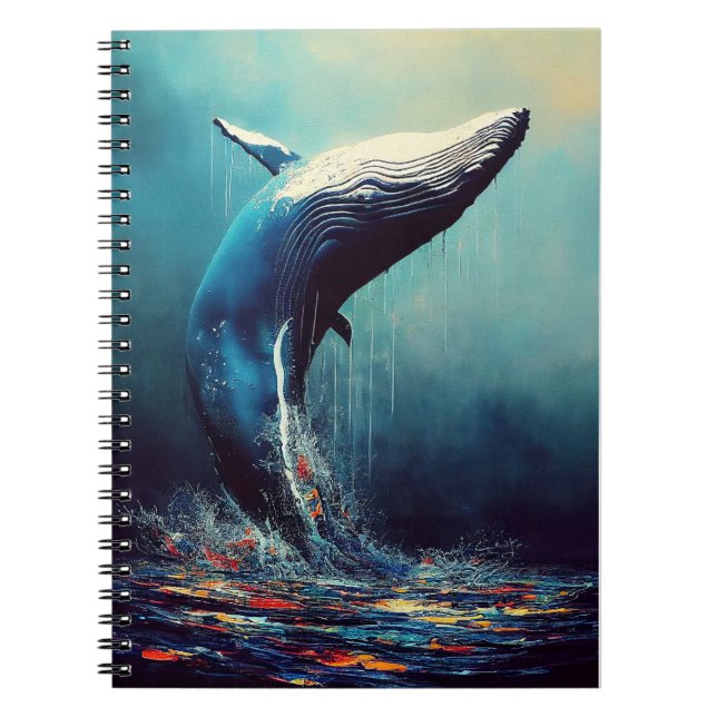 Cuaderno Ballena Azul ballena Descubrimiento animal Natural (Frente)