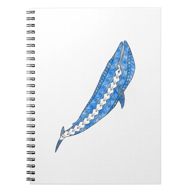Cuaderno Ballena azul tribal (Frente)