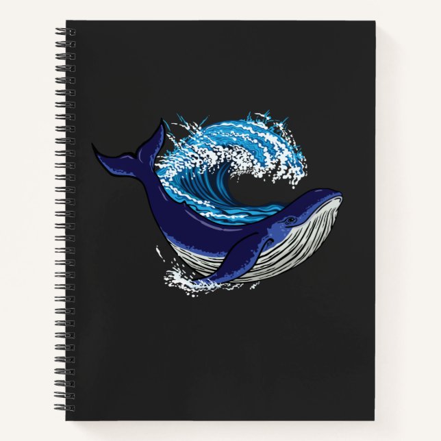 Cuaderno Ballena azul y ola (Anverso)