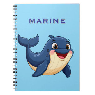 Cuaderno Ballena de dibujos animados alegres nadando